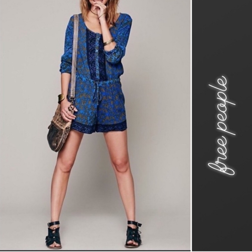 Free People Blue Romper size small